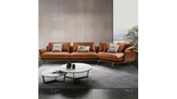 Best Seller Leather l shape sofa with Nordic small living room sectional couch sofa set modern simple genuine leather sofa1