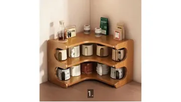Natural Bamboo Spice Rack for Kitchen Counter and Corner Storage1