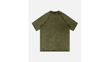 Raglan Sleeve Retro Mineral Vintage Tee French Terry Cotton Stone Vintage Distressed Acid Washing T shirt1