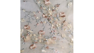 Skin Color Ground Multi Color Embroidery net lace trimming tulle embroidery lace trim 3d flower mesh1