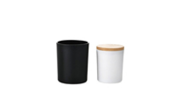 6oz 8oz 10oz Whoelsae Custom Luxury Frosted Empty Glass Candle Jars with Wooden Lids 200ml 250ml 300ml1