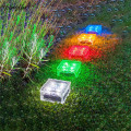 Solar Underground Buried Brick Lamp 4 Led Creative Glass Stone Ice Cube Brick Light for Outdoor Yard Deck Road Path Garden Decor