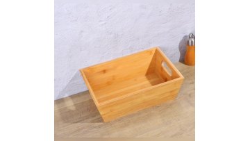 Wholesale Customizable Serving Tray Nordic Rectangle  Eco-Friendly Bamboo Serving Basin With Handles Deep Tray1