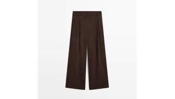 Women's urban minimalist commuting style high waist wide leg casual pants