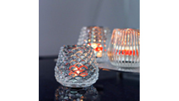 Clear Glass Candle Jar With Stripe Design Home Decor1
