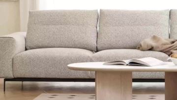 Flat White Fabric Sofa