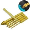 Cross 1/4'' Hex Shank Glass Concrete Drill Bit Tungsten Carbide Tip Wall Ceramic Tile Drill Hole Cutter Power Tool Accessories