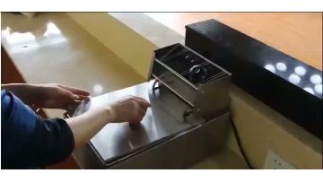 An oil frying machine made of stainless steel