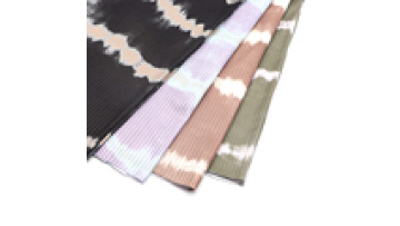 Recycled Rib Fabric 95%Polyester 5%Spandex 110GSM Stretch Tie Dyed Print Knitted Rib Jersey Fabric for Baseshirt1