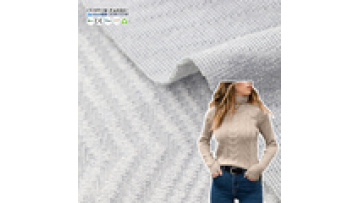 Stock Pointelle Sweater Fabric 85%Polyester 12%Rayon 3%Spandex 230GSM Stretch Jacquard Knitted Fabric for Baseshirt1