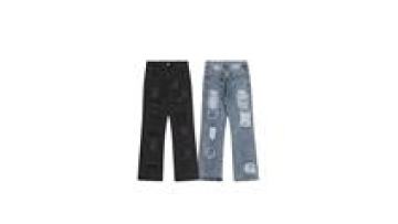 OEM High Quality Blue Jeans Multi-pocket Ripped Denim Jeans Loose Straight Baggy Cargo Jeans For Men1