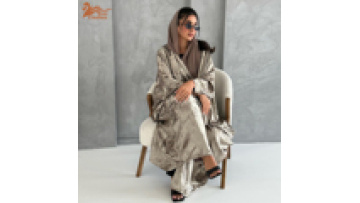 Open Abaya Muslim Ladies Clothing New Collection Shimmer Fabric Abaya With Hijab Cardigan  Abaya Women Muslim Dress1