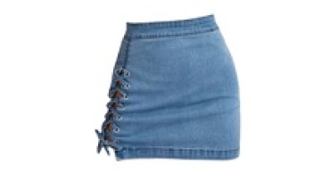 Fashion  High Waisted Lace up  Mini Denim Jean Sexy Girls in  Short Skirt1