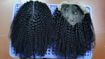 Guangzhou Wig vendors wholesale brazilian Virgin hair wigs for black women natural black curly T part wigs human hair lace front1