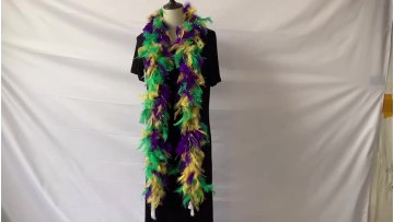 45gram 2yards Artificial Feather Boa Halloween Color Feather Boas Green Yellow Purple Chandelle Feather Boas For Halloween Decor1