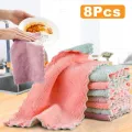 1/3/8/10 pcs Kitchen Dish Cloth Double-layer Absorbent Microfiber Non-stick Oil Dish Household Cleaning Wiping Towel Kichen Tool
