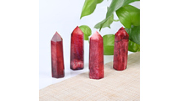Wholesale Natural Healing Quartz Gemstone Wand Crafts Red Moonstone Point for Decoration1