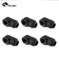 6pcs/lot G1/4'' 90 Rotary Compression fitting 90 degree Rotary Fitting water cooling Adaptors Metal Connector