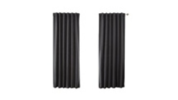 Wholesale Classic Solid Black 100% Polyester Blackout Flat Bedroom Living Room Curtain1