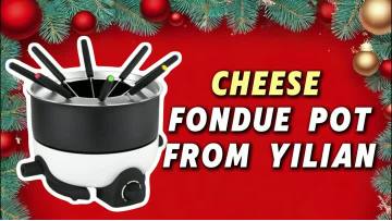 Fondue set for 8 persons wooden handle