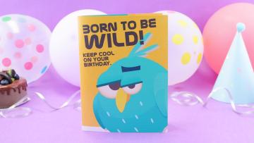 Musical Birthday Greeting Card with Dancing Parrot