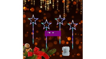 4 in1 Solar Led Star Snowflake Spiral X'mas Tre Stake Light For Garden Pathway Security Landscape Holiday Party X'mas Lawn Decor1