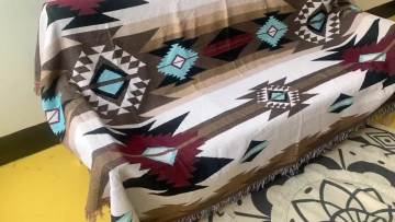 Vintage Ethnic Style Outdoor Throw Siesta Blanket Camping Carpet Cotton Knitted Shawl Tent Blanket Cover Blanket1