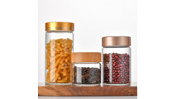 Food Grade 200ml 400ml 550ml Round Empty Glass Jar With Deep Metal Lid1
