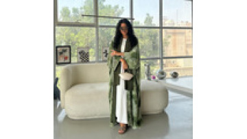 Open Abaya Printed Dress for Women Modest Islamic Clothing Robe Dubai Kaftan Includes Hijab 2 Pieces Set Cardigans Scarf1