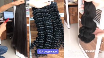 Cheap double drawn human hair extension bundles remy virgin hair vendor raw virgin cuticle aligned Indian hair vendors1