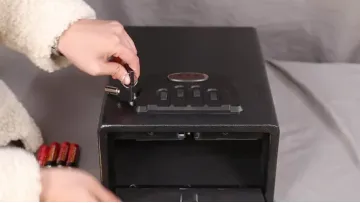 Pistol Hand Gun Safes, Heavy Steel Construction Portable Small Metal Quick Access Portable Gun Safe Box Pistol Safe/1