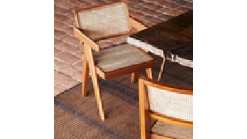 Wholesale new design  fashion modern home furniture wood and rattan restaurant  dining chair1