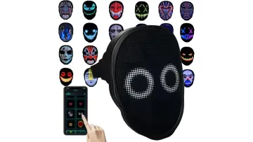 Customizable Bluetooth-Compatible LED Face Mask with Rechargeable APP Control1