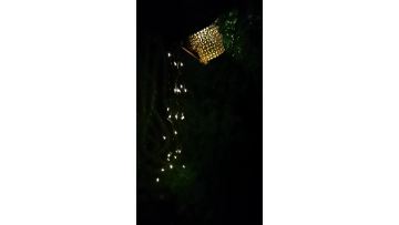 LED Solar Landscape Light Iron Crafto Hollow Kettle String Waterfall Garden Flower Projection Lawn Pathway Villa Light1