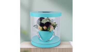 Light blue clear flower box round