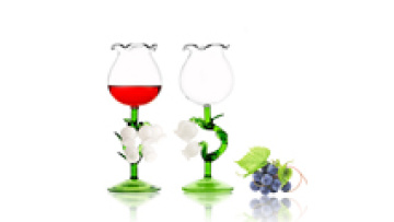 Artificial Blowing Creative Red Wine Glass Lily of the Valley Glass Wedding Happy Girl Gift Ceremony Sense Cup1