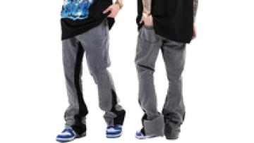 Custom Casual Vintage Mens Hip Hop Flare Acid Washed Straight-leg Jeans1