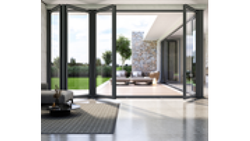 Wholesale Commercial Residential Lowe Glass Transparent Long Aluminum Bi Folding Accordion Bifold Sliding Exterior Door1