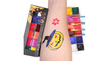 Best Quality 12 Color Face Oil Paint Palette Large Capacity Paint Set With Brush And Painted Template Card1