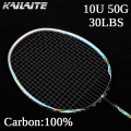 2020 Ultralight 50g 10U Professional Carbon Fiber Badminton Racket Super Lightest Graphite Racquet With String 22-30LBS Adult