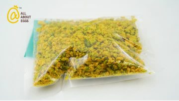 Egg flake with scallions