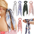 Bohemian Floral Print Hair Scrunchies Long Hair Ribbon For Women Polka Dot Ponytail Scarf Elastic Hair Bands Hair Accessories
