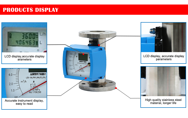 Metal tube float flow meter