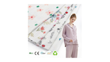 Muslin Fabric 115GSM Soft Breathable 100%Cotton Crepe Fabric Double Gauze Crinkle Woven Print Cotton Fabric for Sleepwear1