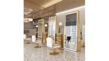 Barber shop Free sample Single double-sided Explosion proof lenses floor hairdressing led makeup beauty salon mirror1