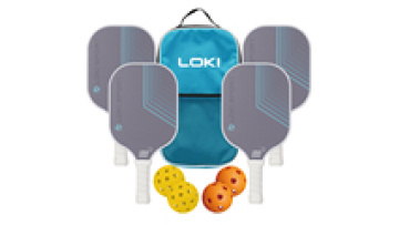 Customizable Gradient blue pattern Loki USAPA Approved Pickleball Paddle set With 4 Carbon Fiber Pickleball Rackets1