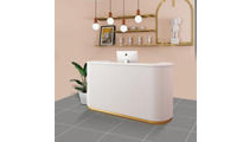 Modern Beauty Small Size Hotel  Hair Salon for Retail Store Display Round Standing Led Reception Desk Front Desk1