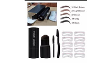 LOW MOQ NO LOGO Waterproof Eyebrow Stamp Stencil Kit Black Dark Light brown For Wholesale Or Private Label Customization1