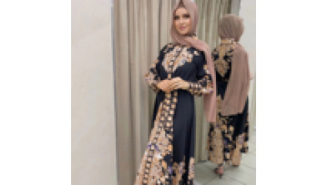 Middle East National Style Long Sleeves Loose Dress Abaya Women Muslim Dress1