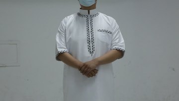 2 pcs set polyester fabric material jubba designs for men short sleeve thobe kurta designs for men1